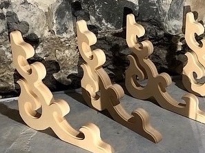 Reproduction of sawn brackets by a CNC machine —a faithful reproduction of damaged brackets found on the Tubman house.